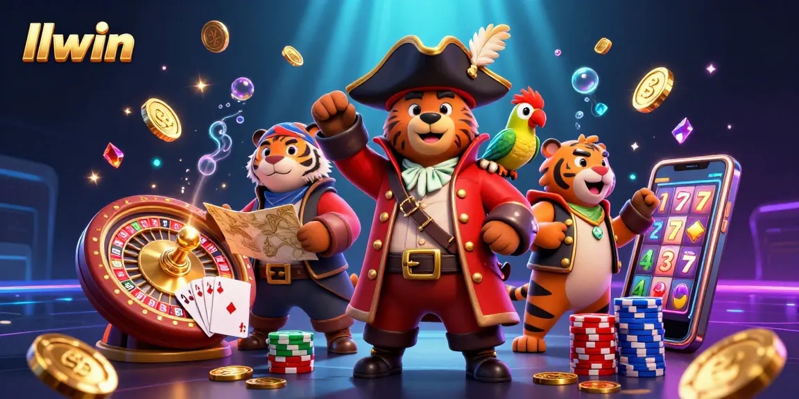 Spin the reels at llwin with exciting characters in a dynamic 3D casino scene!