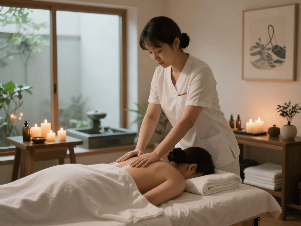 Experience a rejuvenating 강남출장마사지 in a tranquil spa setting with soothing elements.