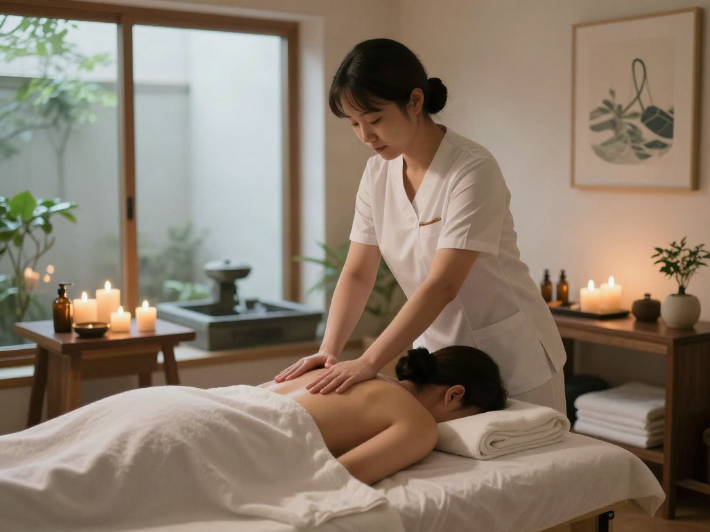 Experience a rejuvenating 강남출장마사지 in a tranquil spa setting with soothing elements.