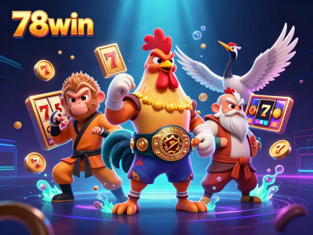 Engage with the vibrant action of 78win's Muay Thai and martial arts themed casino game scene.