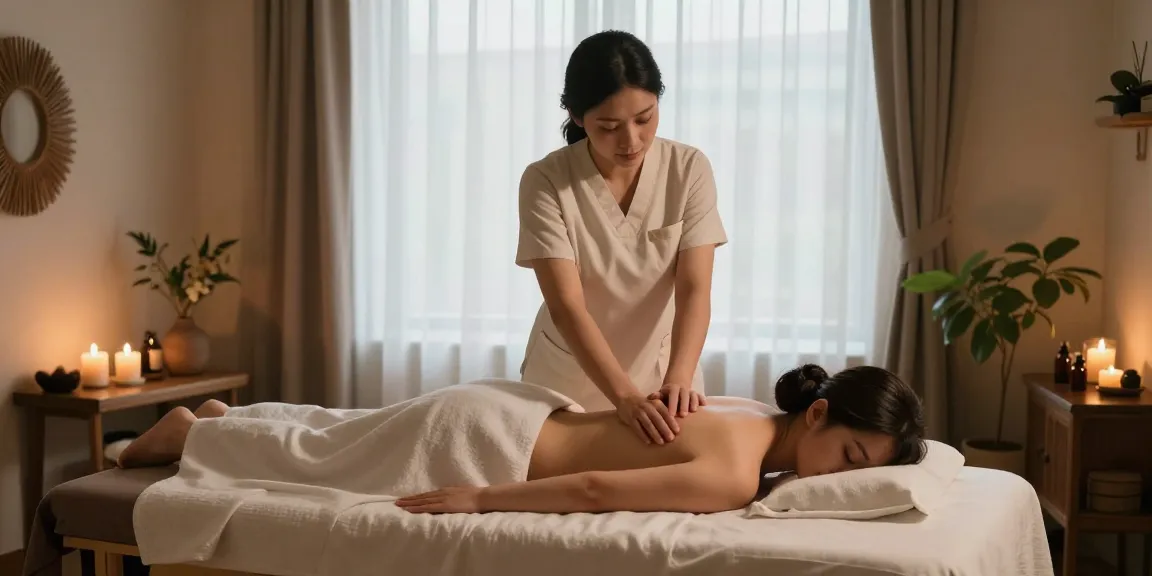 대전마사지 전문 스파에서 휴식하는 고객과 마사지 치료사 모습