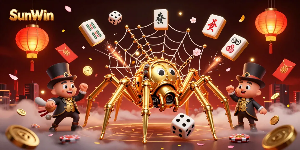 Experience the excitement of SunWin with a steampunk spider web of luck, capturing fortune in 3D!