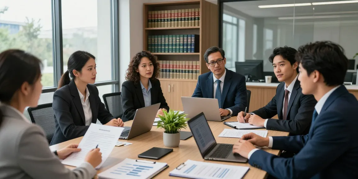 Attorneys in a meeting discussing case strategies while clicking here for expert legal insights.