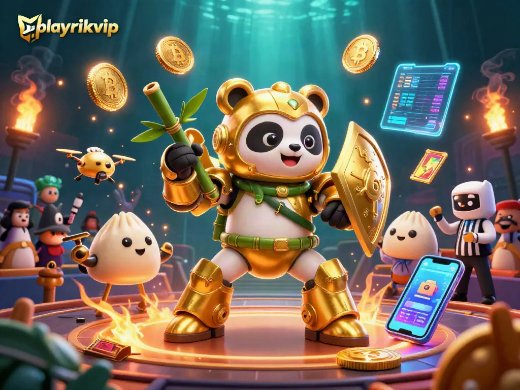Engage in thrilling gaming at playrikvip with a vibrant 3D casino illustration showcasing energetic characters.