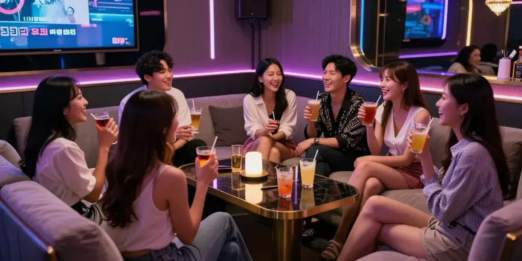 강남유앤미의 세련된 인테리어와 즐거운 분위기를 담은 밤의 만남