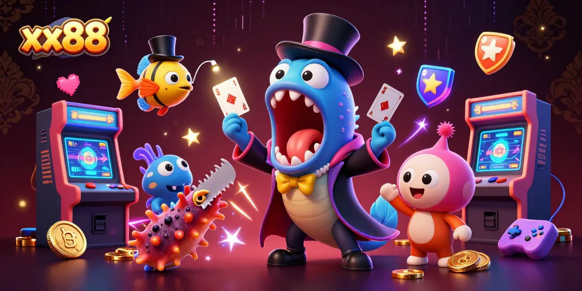 Experience the magic of xx88 with a vibrant 3D casino scene featuring animated sea creatures.
