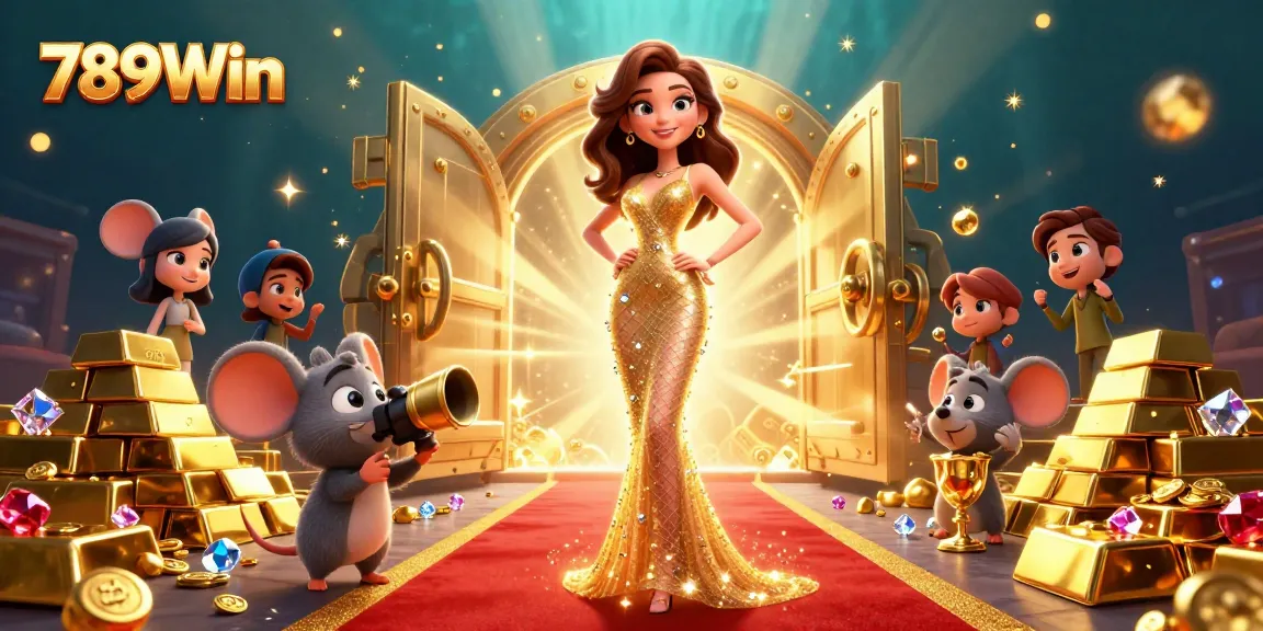 Win big with 789Win's lively casino scene featuring stunning characters and treasure.
