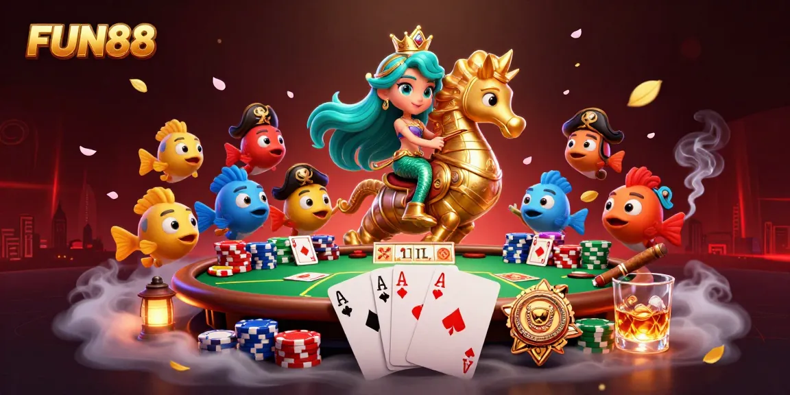 Join the excitement at FUN88 with mermaid princess at a vibrant casino scene!